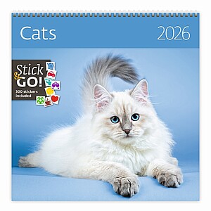 Nástěnný kalendář Cats 2026 včetně laše - reklamní kalendáře