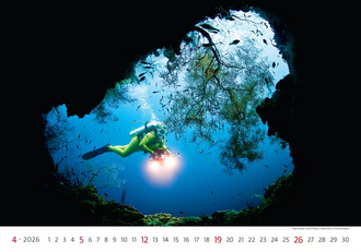 Nástěnný kalendář Deep Blue 2026