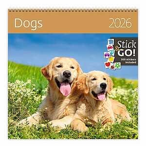 Nástěnný kalendář Dogs 2026 včetně laše - reklamní kalendáře