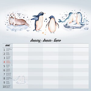 Nástěnný kalendář Family Planner 2026 včetně laše