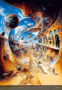 Nástěnný kalendář Surreal New Worlds 2026