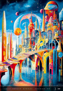 Nástěnný kalendář Surreal New Worlds 2026