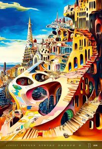 Nástěnný kalendář Surreal New Worlds 2026