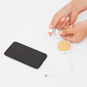 Navíjecí nabíjecí kabel s bambusovou plochou