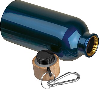 Nerezová láhev s karabinou 400 ml, tmavě modrá
