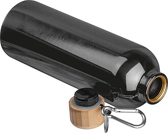 Nerezová láhev s karabinou 750 ml, černá