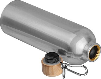 Nerezová láhev s karabinou 750 ml, šedá