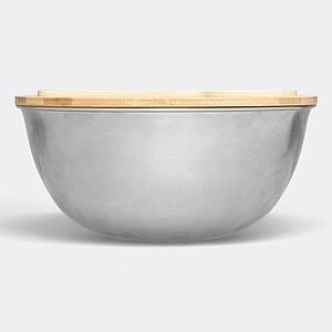 Nerezová mísa 3l, s bambusovým víkem a náčiním