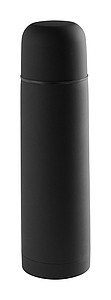Nerezová pogumovaná termoska, 500ml, černá - reklamní předměty