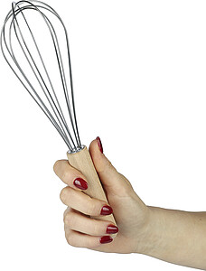 Nerezová šlehací metla, hnědá