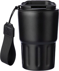 Nerezový dvoustěnný hrnek, 320 ml, černá