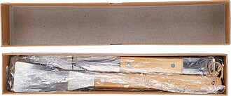 Nerezový grilovací set, hnědá - reklamní předměty