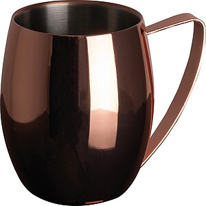 Nerezový hrnek s uchem 400 ml, růžová