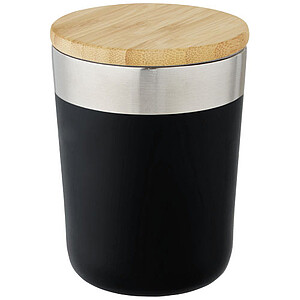 Nerezový termohrnek 300ml s bambusovým víčkem, černý