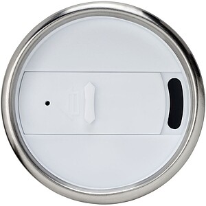 Nerezový termohrnek, 410ml, stříbrný s bílým pruhem