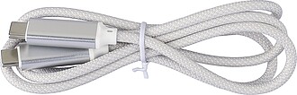 Nylonový nabíjecí kabel 65W, světle šedá