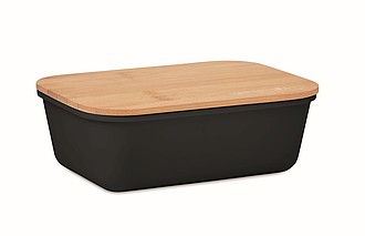 Obědová krabička s bambusovým víčkem, objem 1l, černá ekologické předměty