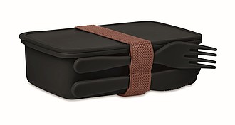 Obědová krabička s příborem, černá ekologické předměty