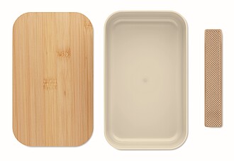 Obědová krabička z PLA, 1000ml, béžová