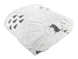 OFERA Luxusní dvouvrstvá vánoční deka, šedá