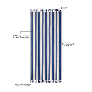 Osuška z recyklované bavlny, modrá