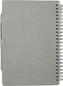 OURENS Sada zápisníku z kamenného papíru a kuličkového mazacího pera, šedá