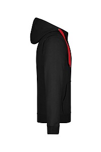 Pánská mikina James & Nicholson Doubleface, černá/červená, velikost S