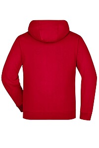 Pánská mikina James & Nicholson Doubleface, červená/tmavě šedá, velikost S