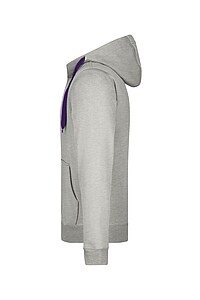 Pánská mikina James & Nicholson Doubleface, šedá/fialová, velikost 3XL