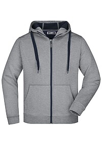 Pánská mikina James & Nicholson Doubleface, šedá/námořní modrá, velikost S