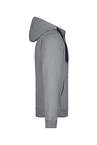 Pánská mikina James & Nicholson Doubleface, šedá/námořní modrá, velikost S