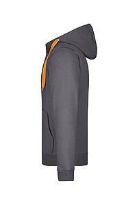 Pánská mikina James & Nicholson Doubleface, šedá/oranžová, velikost 3XL