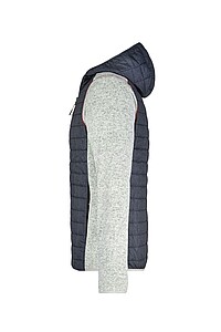 Pánská mikina James & Nicholson, světle šedý melír/antracitová, velikost L