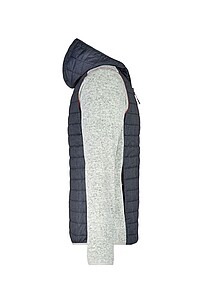 Pánská mikina James & Nicholson, světle šedý melír/antracitová, velikost L