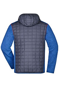 Pánská mikina James & Nicholson, světle šedý melír/antracitová, velikost L