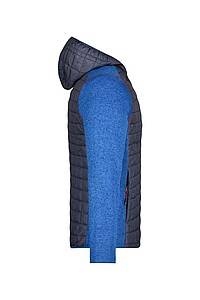 Pánská mikina James & Nicholson, světle šedý melír/antracitová, velikost L