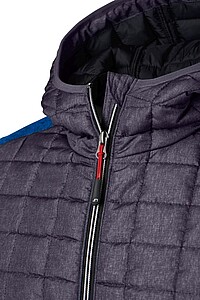 Pánská mikina James & Nicholson, světle šedý melír/antracitová, velikost L