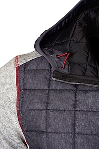 Pánská mikina James & Nicholson, světle šedý melír/antracitová, velikost S