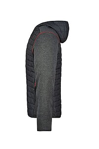 Pánská mikina James & Nicholson, tmavě šedý melír/antracitová, velikost L