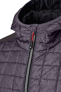 Pánská mikina James & Nicholson, tmavě šedý melír/antracitová, velikost L