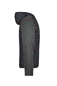 Pánská mikina James & Nicholson, tmavě šedý melír/antracitová, velikost S