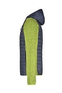 Pánská mikina James & Nicholson, zelený melír/antracitová, velikost L