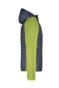 Pánská mikina James & Nicholson, zelený melír/antracitová, velikost L