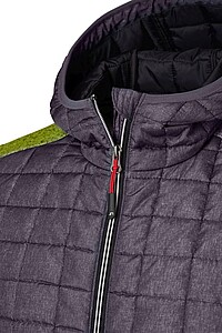 Pánská mikina James & Nicholson, zelený melír/antracitová, velikost L