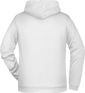 Pánská mikina s kapucí James Nicholson sweat hoodie men, bílá, vel. M