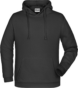 Pánská mikina s kapucí James Nicholson sweat hoodie men, černá, vel. XL - potisk mikin