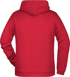 Pánská mikina s kapucí James Nicholson sweat hoodie men, červená, vel. L
