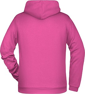 Pánská mikina s kapucí James Nicholson sweat hoodie men, růžová, vel. S