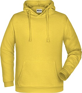 Pánská mikina s kapucí James Nicholson sweat hoodie men, sv. žlutá, vel. S