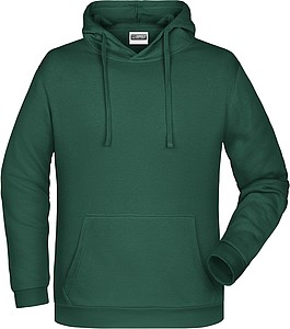 Pánská mikina s kapucí James Nicholson sweat hoodie men, tmavě zelená, vel. 4XL